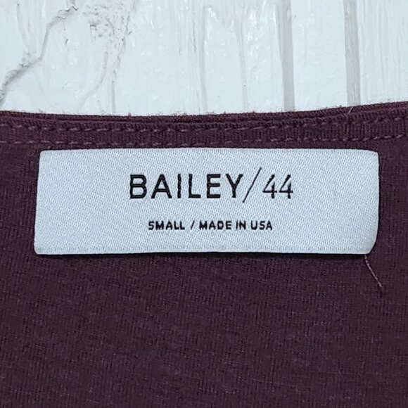 Bailey 44 Plum Ruched One Cold Shoulder Asymmetrical Long Sleeve Top - Size S - Picture 5 of 8